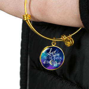 Love You Mom - 18k Gold Finished Bangle Bracelet