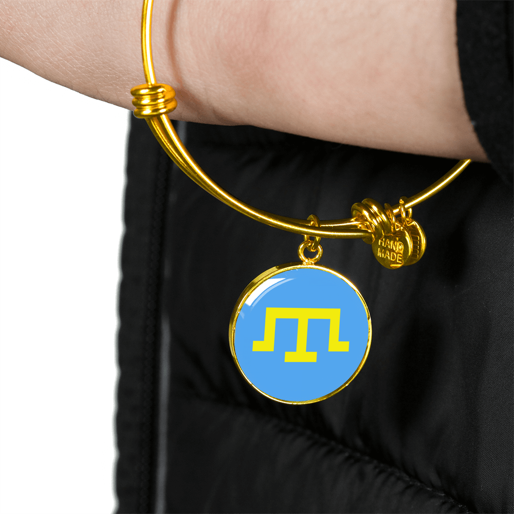 Tamga of Crimean Tatar Giray Dynasty - 18k Gold Finished Bangle Bracelet