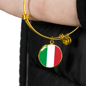 Italian Flag - 18k Gold Finished Bangle Bracelet