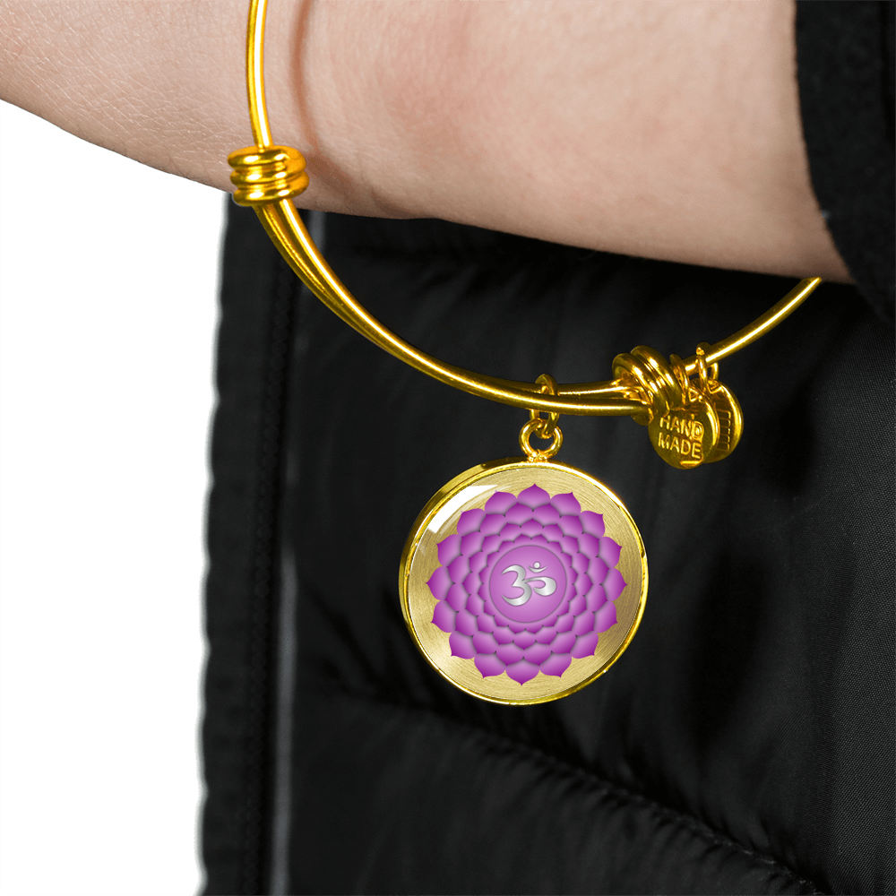 Crown Chakra (Sahasrara) v2 - 18k Gold Finished Bangle Bracelet