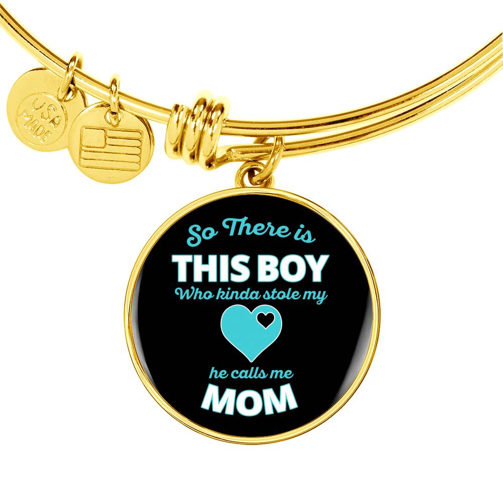 This Boy Stole My Heart - 18k Gold Finished Bangle Bracelet