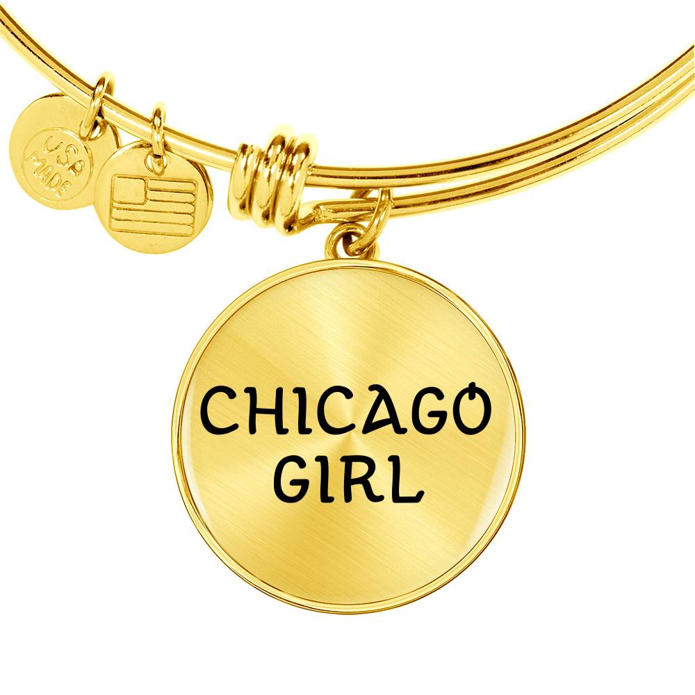 Chicago Girl - 18k Gold Finished Bangle Bracelet