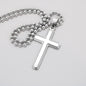 Personalized Stainless Steel Ball Chain Cross Necklace With Mahogany Style Luxury Box v2