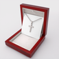 Personalized Stainless Steel Ball Chain Cross Necklace With Mahogany Style Luxury Box