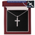 Personalized Stainless Steel Ball Chain Cross Necklace With Mahogany Style Luxury Box v2