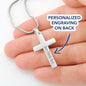Happy Birthday Barbara v2 - Personalized Stainless Steel Cross Necklace