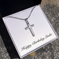 Happy Birthday Linda - Personalized Stainless Steel Cross Necklace