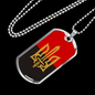 Stylized Tryzub And Red-Black Flag - Luxury Dog Tag Necklace