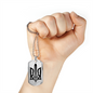 Stylized Tryzub (Black) - Luxury Dog Tag Necklace