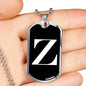 Initial Z v3a - Luxury Dog Tag Necklace
