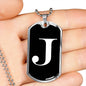 Initial J v3a - Luxury Dog Tag Necklace
