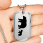 Mama Bear With 1 Cub - Luxury Dog Tag Necklace