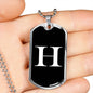 Initial H v3a - Luxury Dog Tag Necklace