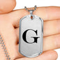 Initial G v1a - Luxury Dog Tag Necklace