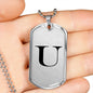 Initial U v1a - Luxury Dog Tag Necklace