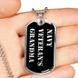 Navy Veteran's Grandma v2 - Luxury Dog Tag Necklace
