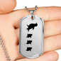 Mama Penguin With 3 Chicks - Luxury Dog Tag Necklace