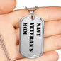 Navy Veteran's Mom - Luxury Dog Tag Necklace