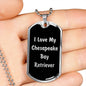 Love My Chesapeake Bay Retriever v5 - Luxury Dog Tag Necklace
