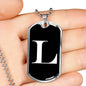 Initial L v3a - Luxury Dog Tag Necklace