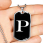Initial P v3a - Luxury Dog Tag Necklace
