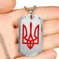 Tryzub (Red) v2 - Luxury Dog Tag Necklace