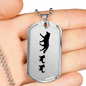 Mama Wolf With 2 Pups - Luxury Dog Tag Necklace
