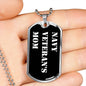 Navy Veteran's Mom v3 - Luxury Dog Tag Necklace