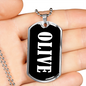 Olive v03 - Luxury Dog Tag Necklace