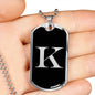Initial K v2a - Luxury Dog Tag Necklace