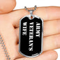 Army Veteran's Wife v3 - Luxury Dog Tag Necklace