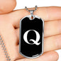 Initial Q v3a - Luxury Dog Tag Necklace
