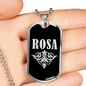 Rosa v02a - Luxury Dog Tag Necklace