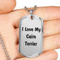 Love My Cairn Terrier v4 - Luxury Dog Tag Necklace