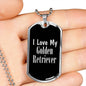 Love My Golden Retriever v3 - Luxury Dog Tag Necklace