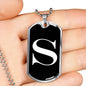 Initial S v3a - Luxury Dog Tag Necklace