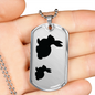Mama Rabbit With 1 Kitten - Luxury Dog Tag Necklace