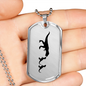 Mama Dinosaur With 2 Hatchlings - Luxury Dog Tag Necklace