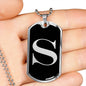 Initial S v2a - Luxury Dog Tag Necklace