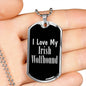 Love My Irish Wolfhound v3 - Luxury Dog Tag Necklace