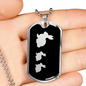 Mama Rabbit With 2 Kittens v2 - Luxury Dog Tag Necklace