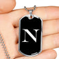 Initial N v3a - Luxury Dog Tag Necklace