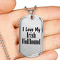 Love My Irish Wolfhound - Luxury Dog Tag Necklace