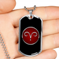 Zodiac Sign Aries v2 - Luxury Dog Tag Necklace