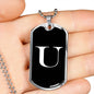 Initial U v3a - Luxury Dog Tag Necklace