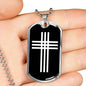 Stylized Cross v2 - Luxury Dog Tag Necklace