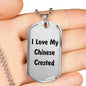 Love My Chinese Crested v4 - Luxury Dog Tag Necklace