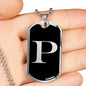 Initial P v2a - Luxury Dog Tag Necklace