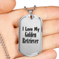 Love My Golden Retriever - Luxury Dog Tag Necklace
