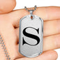 Initial S v1a - Luxury Dog Tag Necklace
